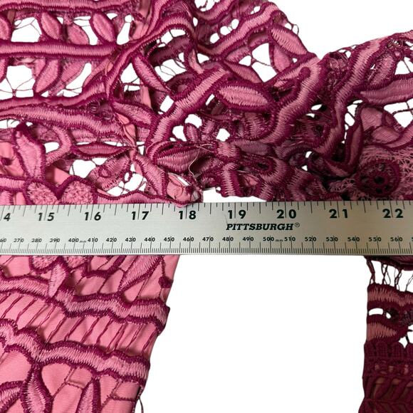 LA MAISON TALULAH Caprice Long-Sleeve Floral-Lace Short Dress NWT - Picture 5 of 8